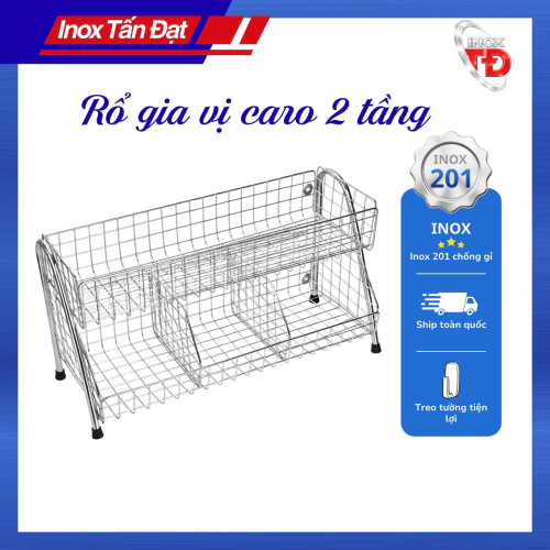 Rổ gia vị caro 2 tầng