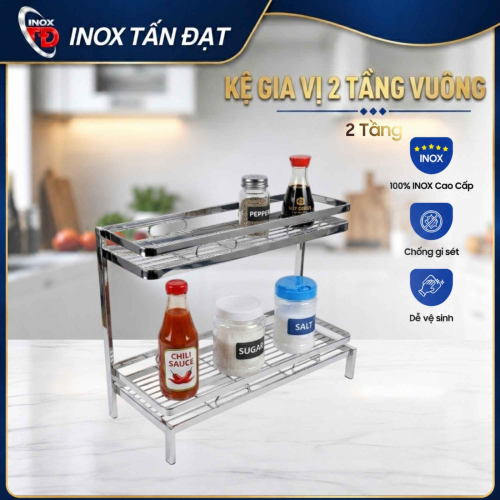 KỆ GIA VỊ 2 TẦNG VUÔNG